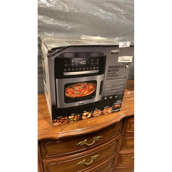 BELLA PRO SERIES TOUCHSCREEN AIR FRYER PIZA OVEN WITH ROTISSERIE - TESTED WORKING, RETAIL $299