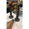 Image 4 : BRASS COFFEE POT, WOOD ICE BUCKET, WOOD DUCK, 2 WOOD CANDLE STICKS