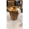 Image 9 : BRASS COFFEE POT, WOOD ICE BUCKET, WOOD DUCK, 2 WOOD CANDLE STICKS