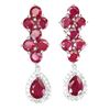 Image 1 : Natural Pigeon Blood Red Ruby Earrings