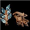 Image 2 : Natural SWISS BLUE TOPAZ Leaf Earrings