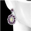 Image 2 : Natural White Opal & Rhodolite Garnet Earrings