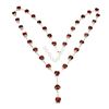 Image 3 : Natural Cushion Mozambique Garnet 20 Inch Necklace