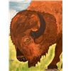 Image 1 : ACRYLIC BUFFALO PAINTING & SIGNED COPY OF THE ECOLOGICAL BUFFALO