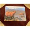 Image 2 : HIGHLAND CATTLE CRYSTAL PEWTER WHISKY GLASSES, PLACEMAT & MAGNUM HIGHLAND CREAM LIQUOR