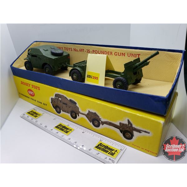 Dinky Toys 697 25-Pounder Field Gun Set (early Version) In Dinky Toys 697 25-Pounder Field Gun Set (early Version) In