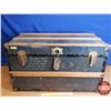 Image 1 : Wood Slat Metal Travel Trunk w/Interior Tray (No Key) (20"H x 34"W x 18"D) (SEE PICS!)