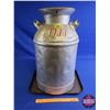 Image 1 : Painted Cream Can w/Lid (23"H x 13"Dia) (SEE PICS!)