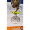 Image 2 : COAL OIL Lamp : "Lightly Amethyst" Clear Glass "Queen Mary" Burner w/Chimney (Total Measures: 14-1/2