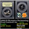 Image 1 : Proof 1996-S Olympics Swimming Modern Commem Half Dollar 50c Graded pr69+ dcam By USCG