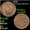 Image 1 : 1826 Coronet Head Large Cent 1c Grades vg details
