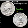 Image 1 : 1938-s Washington Quarter 25c Grades f+