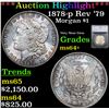 Image 1 : ***Auction Highlight*** 1878-p Rev '79 Morgan Dollar $1 Graded ms64+ by SEGS (fc)