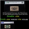 Image 1 : US Fractional Currency 10c Third Issue fr-1255 Washington Bust Green Reverse Graded vf35 BY PMG