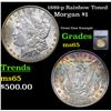1889-p Rainbow Toned Morgan Dollar $1 Graded ms65 By SEGS