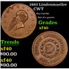 1863 Lindenmueller Civil War Token 1c Grades xf