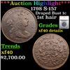 ***Auction Highlight*** 1798 Draped Bust Large Cent S-157 1c Graded xf40 details By SEGS (fc)