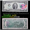 Image 1 : 1976 $2 Federal Reserve Note 1st Day of Issue, with Stamp Bordentown, NJ Grades Choice AU/BU Slider