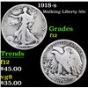 1918-s Walking Liberty Half Dollar 50c Grades f, fine