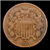 Image 2 : 1865 Two Cent Piece 2c Grades vf+