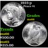 Image 1 : 1923-p Peace Dollar $1 Grades GEM+ Unc