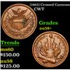 (1863) Crossed Cannons Civil War Token 1c Grades Choice AU/BU Slider+