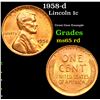 1958-d Lincoln Cent 1c Grades GEM Unc RD