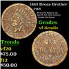 1863 Broas Brother Civil War Token 1c Grades vf details
