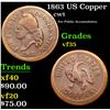 Image 1 : 1863 US Copper Civil War Token 1c Grades vf++