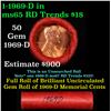 Image 1 : Shotgun Lincoln 1c roll, 1969-d 50 pcs Coin Auditing Systems Wrapper