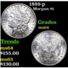 Image 1 : 1889-p Morgan Dollar $1 Grades Choice Unc