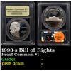 Image 1 : Proof 1993-s Bill of Rights Modern Commem Dollar $1 Graded pr68 dcam By USCG