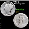 Image 1 : 1920-p Mercury Dime 10c Grades g, good