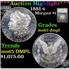 ***Auction Highlight*** 1881-s Morgan Dollar $1 Graded ms65 dmpl By SEGS (fc)