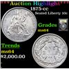 ***Auction Highlight*** 1875-cc Seated Liberty Dime 10c Graded Choice Unc BY USCG (fc)
