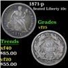 Image 1 : 1871-p Seated Liberty Dime 10c Grades vf+