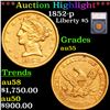 ***Auction Highlight*** 1852-p Gold Liberty Half Eagle $5 Graded au55 By SEGS (fc)