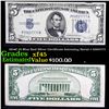 1934C $5 Blue Seal Silver Certificate Intresting Serial # 55637777 Grades xf+