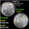 1887-p Morgan Dollar $1 Grades GEM+ Unc