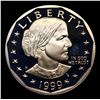 Image 2 : Proof 1999-p Susan B. Anthony Dollar $1 Grades GEM++ Proof Deep Cameo