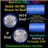 ***Auction Highlight*** AU/BU Slider Chemical Bank Shotgun Peace $1 Roll 1924 & P Ends Virtually UNC