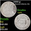 Image 1 : 1889-p Seated Liberty Dime 10c Grades vg+