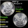 Image 1 : 1897-p Morgan Dollar $1 Grades Choice+ Unc
