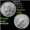 1934-d Peace Dollar $1 Grades Choice AU/BU Slider