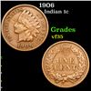 Image 1 : 1906 Indian Cent 1c Grades vf++