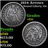 Image 1 : 1854 Arrows Seated Liberty Quarter 25c Grades vf++