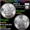 ***Auction Highlight*** 1891-p Morgan Dollar $1 Graded ms65+ By SEGS (fc)