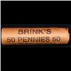 Image 4 : Mixed small cents 1c orig shotgun roll, 1918-s Wheat Cent, 1897 Indian Cent other end, Brinks Wrappe