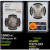 Image 1 : NGC 1880-s Morgan Dollar $1 Graded ms65* By NGC