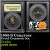Image 1 : Proof 1989-S Congress Modern Commem Half Dollar 50c Graded pr68 dcam By USCG